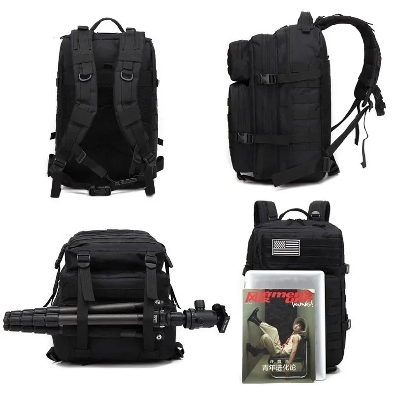Waterproof Nylon Tactical Backpack for Hiking, Camping, Fishing & Outdoor Adventures"